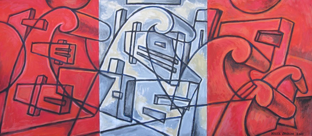 Breakthrough triptych. Acrylic on canvas, 2005