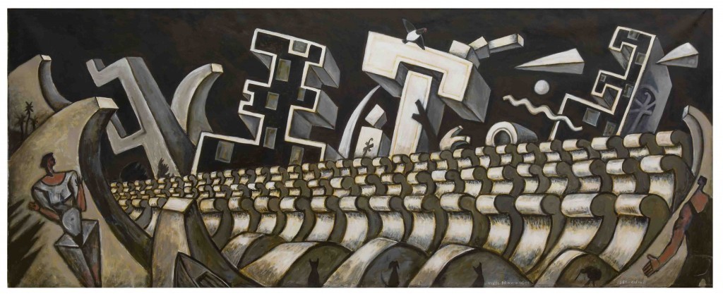 Sea Rising. Acrylic on loose linen, 2006